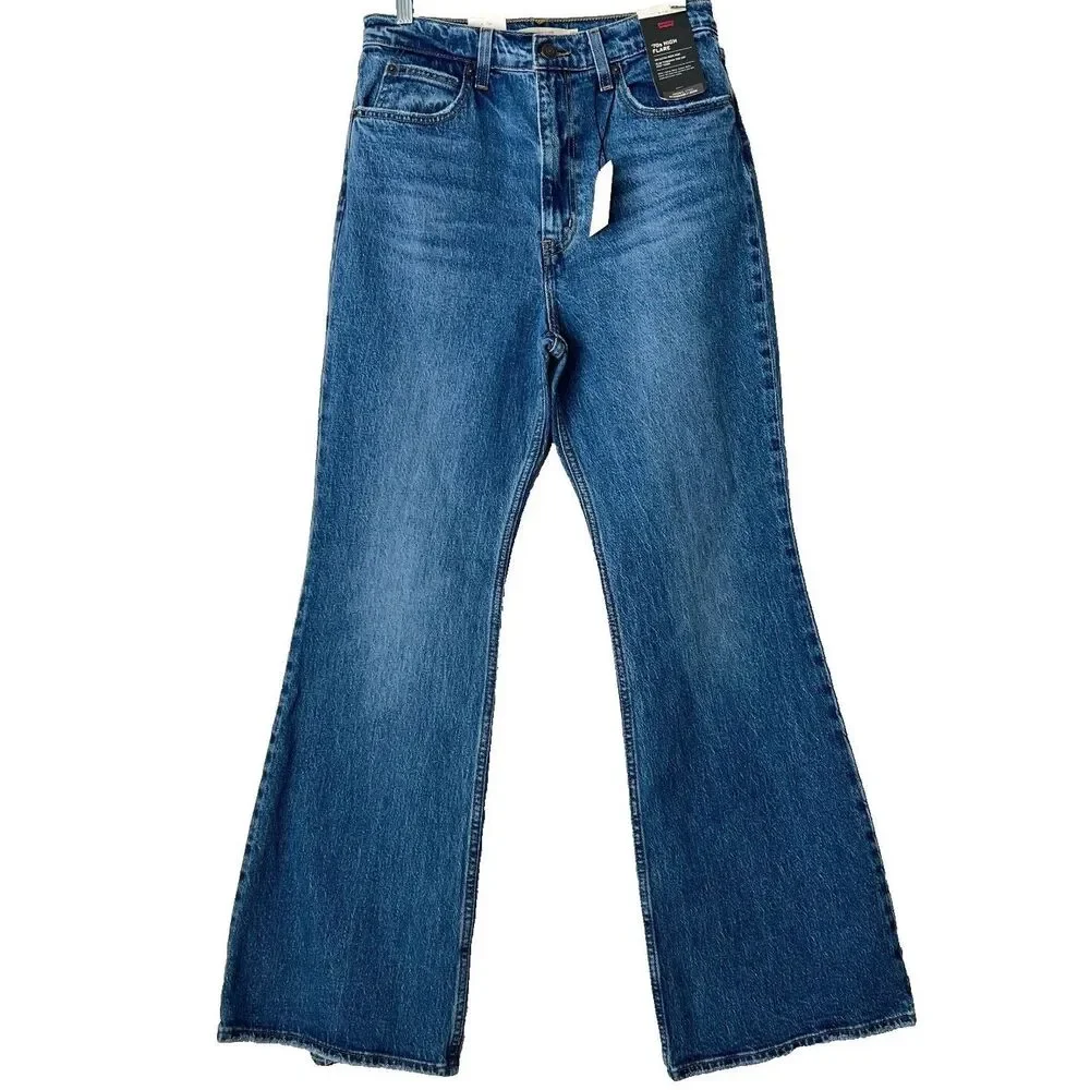 Levi's Premium 70s High Flare Distressed Jeans Blue 29